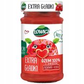 Łowicz Dżem truskawkowy Extra Gładki 100% owoców mniej cukru 225g