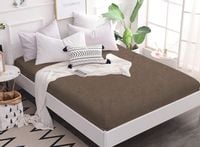 Prześcieradło frotte z gumką 180x200 brązowe