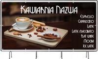BANER REKLAMOWY na siatce mesh 200x100 cm gotowy projekt KAWIARNIA