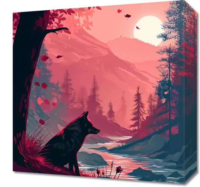 Obraz 40x40cm Wilk Przy Brzegu Lasu zdjęcie 1