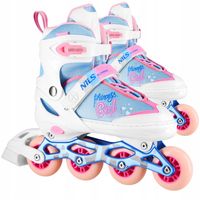 NILS Łyżworolki Rolki Regulowane Rekreacyjne Kółka PU Dla Dziewczynki 31-34