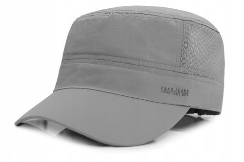 CZAPKA z Daszkiem Przewiewna Patrolówka z Siatką SZARA Pako Jeans na Arena.pl