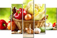 100CM 150CM OBRAZ 5 ELEM WARZYWA ORGANICZNE ŚCIENNY