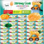 ZDROWY LIZAK LOKOMOTION przyjazna podróż bez cukru POMARAŃCZA x40 szt