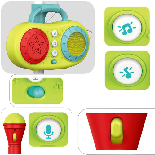 Mikrofon Na Statywie Z Radiem 5 Piosenek Nagrywanie I Odtwarzanie Światełka na Arena.pl