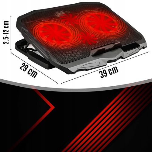 PODSTAWKA CHŁODZĄCA POD LAPTOPA WIATRAK DO KOMPUTERA NOTEBOOKA RGB 12-17" na Arena.pl