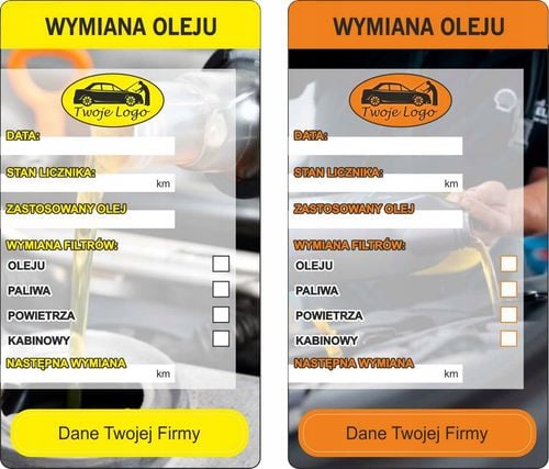 NAKLEJKI WYMIANA OLEJU ROZRZĄDU olejowe 200 szt na Arena.pl