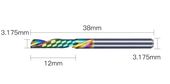 Frez 1-ostrzowy typu DownCut, negatyw, VHM Rozmiar: Ø3,175x12x3.175x38L
