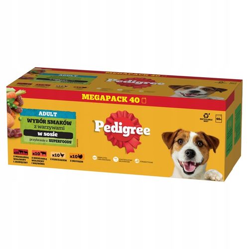 PEDIGREE mokra karma dla psa mix smaków w sosie saszetki 40x100 g na Arena.pl