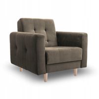 Fotel skandynawski nowoczesny LIZBONA II taupe Paros 03 welur PRODUCENT