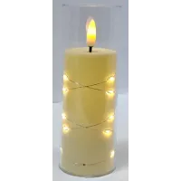 Świeca LED oplotem 15 micro LED 5.5x15cm  2xAA Ciepła
