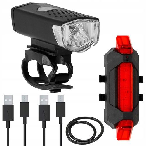 LAMPKA ROWEROWA LED PRZÓD NA USB MOCNA TYŁ ZESTAW KIEROWNICĘ ROWER ŚWIATŁO na Arena.pl