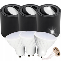 3x SPOT OPRAWA NATYNKOWA TUBA HALOGENOWA GU10 10W zimna żarówka LED