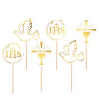 Pikery na babeczki dekoracja muffinek Komunia Święta, 6 szt.