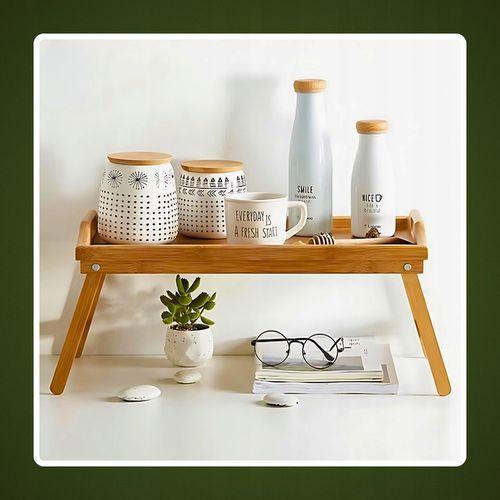 STOLIK ŚNIADANIOWY POD LAPTOPA DO ŁÓŻKA DREWNIANY SKŁADANY NA PREZENT TACA na Arena.pl