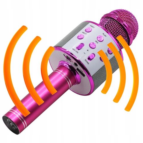 Mikrofon Karaoke Zabawka Dla Dzieci Z Głośnikiem ECHO Manta Bluetooth Róż na Arena.pl
