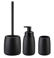 Zestaw komplet łazienkowy 3-elementowy ceramika czarny matowy loftowy styl