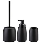 Zestaw komplet łazienkowy 3-elementowy ceramika czarny matowy loftowy styl
