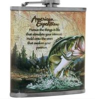 Piersiówka wędkarska ze stali nierdzewnej Bass wielkogębowy