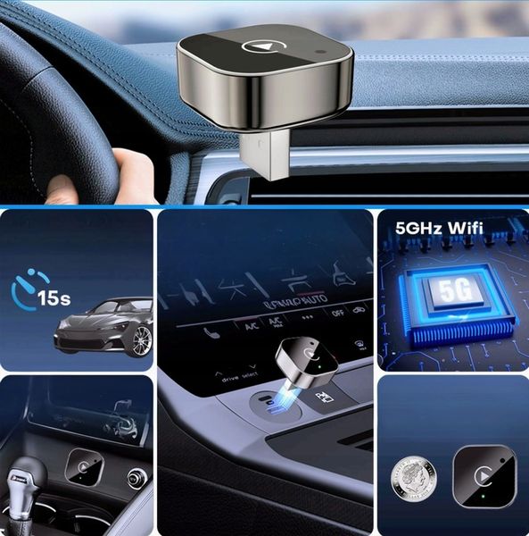 Adapter CarPlay Bezprzewodowy 5GHz Plug&Play iOS/Android Auto zdjęcie 4
