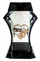 PIĘKNY DUŻY ZNICZ KAPLICZKA IX KOCHANEJ MAMIE serce ZŁOTA 34 CM