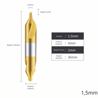 Nawiertak NWRc  DIN 333-A | nakiełek Rozmiar: 1,5mm - TiN