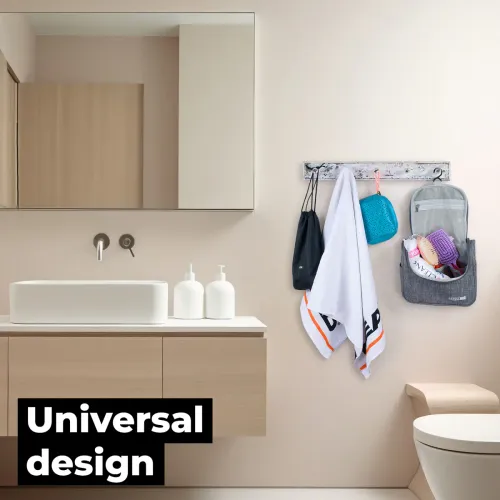 Biały Wieszak John Paddle z 5 Haczykami z Litego Drewna Sosnowego w stylu antycznego loftu industrialnego Uniwersalny na Arena.pl