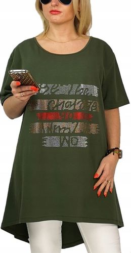 ASYMETRYCZNA TRAPEZOWA TUNIKA model OVERSIZE 48 50 52 54 na Arena.pl