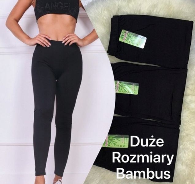 Gładkie LEGGINSY DAMSKIE czarne duże 2/3XL 