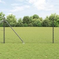 Słupek ogrodzeniowy. Szary 25 x 1,4 m (siatka 36 mm) Stal i PVC