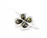 SREBRNY WISIOREK Z BURSZTYNEM BAŁTYCKIM