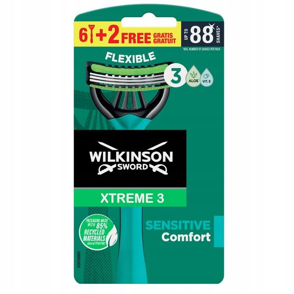 Wilkinson Xtreme3 Sensitive maszynki do golenia 8 x3 zdjęcie 3