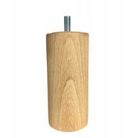 Noga meblowa bukowa drewniana WALEC 20 cm fi 55 mm prosta surowa + śruba M8