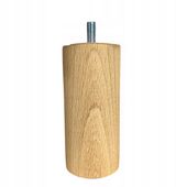 Noga meblowa bukowa drewniana WALEC 15 cm fi 55 mm prosta surowa + śruba M8