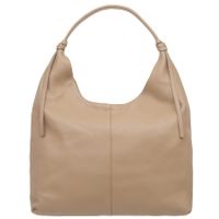 VERA PELLE torebka damska skórzana worek na ramię V665 beżowa