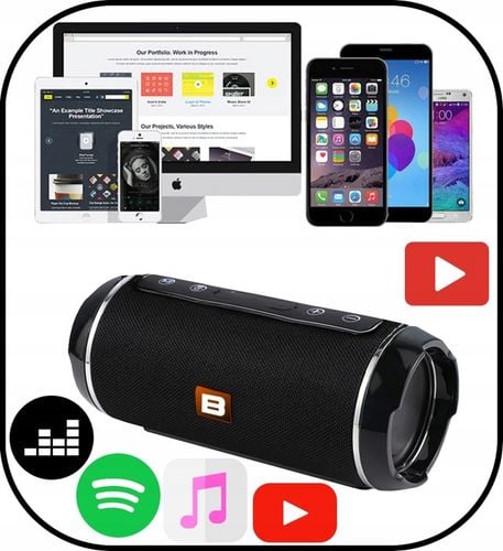 GŁOŚNIK BLUETOOTH USB SD AUX PRZENOŚNY BEZPRZEWODOWY RADIO FM WIEŻA na Arena.pl