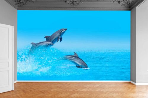 Fototapeta DELFINY SKACZĄCE W WODZIE OCEAN 130x80 na Arena.pl