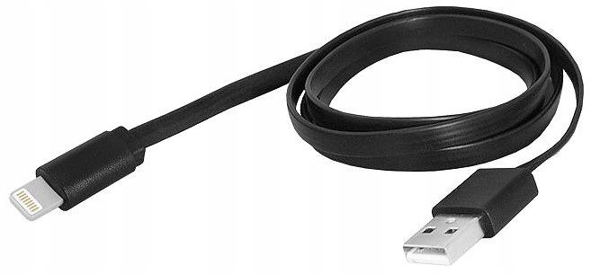 KABEL USB IPHONE Lightning 1m 8PIN Czarny Płaski 100cm 8471 zdjęcie 1