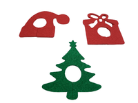 Ozdoba na stół Wigilijny filcowa kieliszek Choinka Prezent Czapka Mikołaja