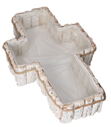 DONICZKA OSŁONKA DREWNIANA KORA KRZYŻ NA GRÓB OZODBA na Arena.pl