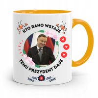 Kubek Żółty Prezydenta Andrzej Duda Pis Dla Ciebie Z Nadrukiem Ze Zdjęciem
