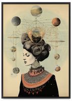 Plakat magia tarot układ planet 21x30 cm w czarnej ramie