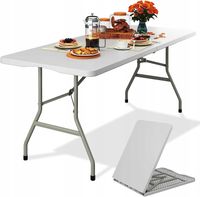 STÓŁ CATERINGOWY SKŁADANY OGRODOWY BANKIETOWY 180 BIAŁY W WALIZCE