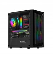 Gamingowa obudowa komputerowa Logic Atos ARGB MINI czarna, 3 went. USB-C