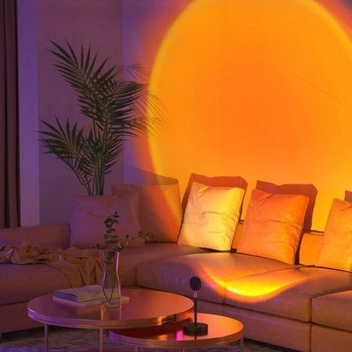 LAMPKA PROJEKTOR LED ZACHÓD SŁOŃCA 16 KOLORÓW LAMPA NOC PREZENT WALENTYNKI na Arena.pl