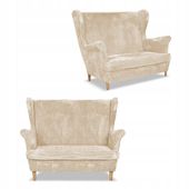 Sofa kanapa uszak Bonito skandynawska sztruks paski Family Meble beżowa