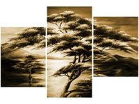 60 90CM OBRAZ 3 ELEM SILNE DRZEWA ŚCIENNY DRUK PŁÓTNO