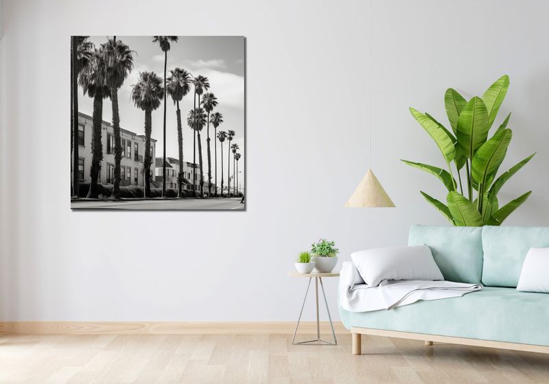 Obraz 100x100cm Spacer w Cieniu Palm zdjęcie 2