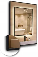 LUSTRO LED 40x80cm W CZARNEJ RAMIE ALUMINIOWEJ LOFTOWE WODOODPORNE LEDY