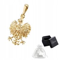 Wisiorek Srebro pr. 925 Mała Złota Zawieszka Orzeł w Koronie Polskie Godło